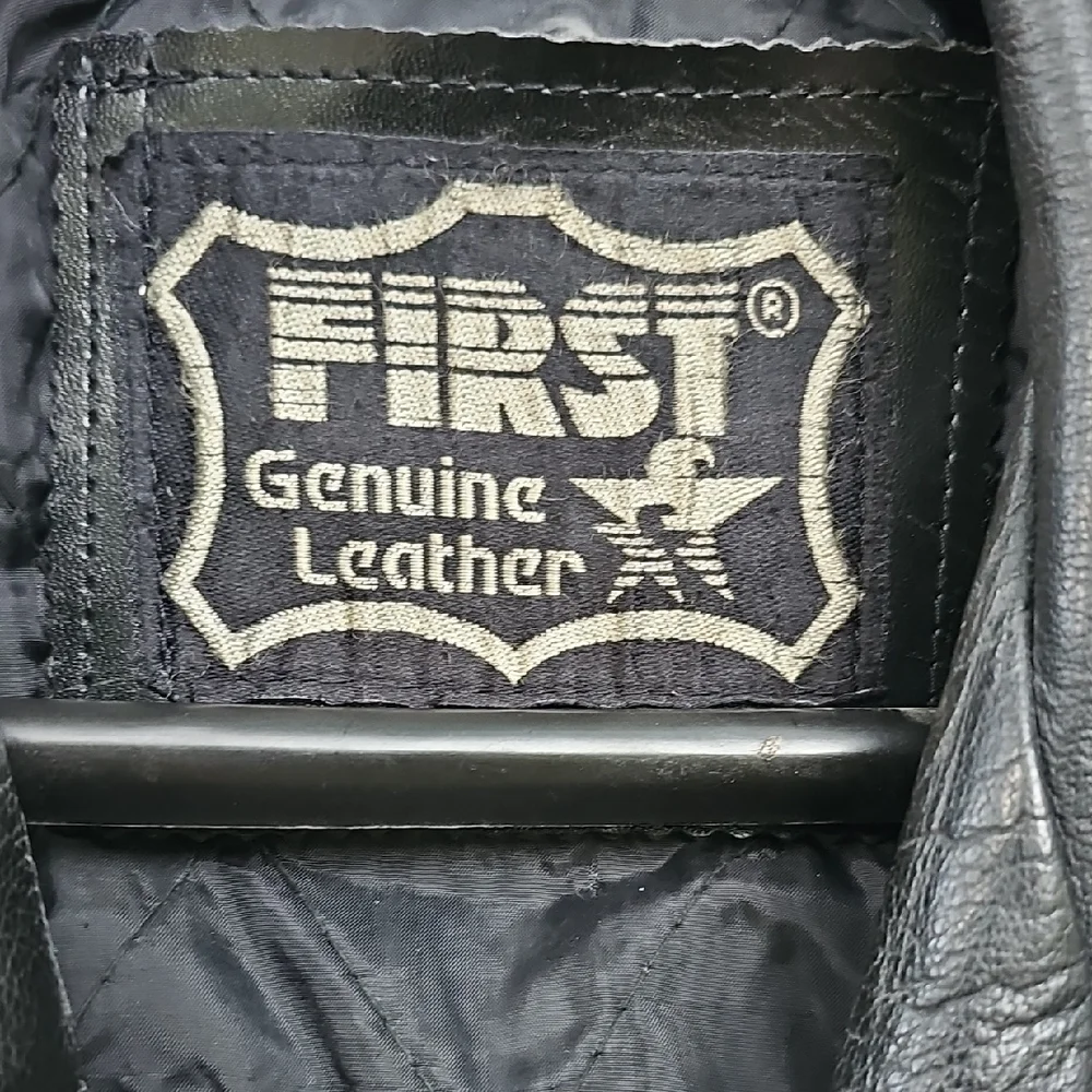 Firs Genuine Leather Black Biker Jacket - Picture 2 of 4